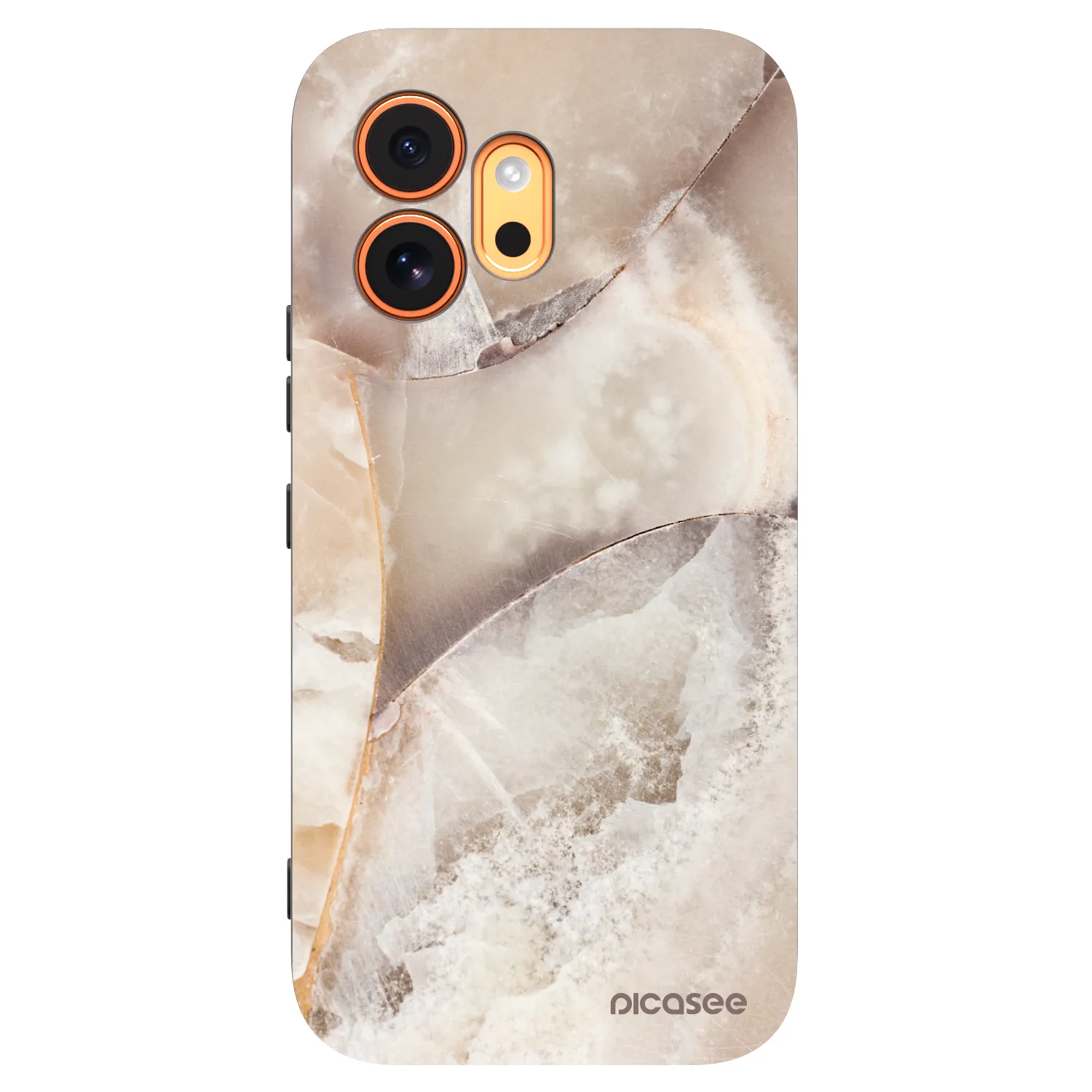 Picasee Honor 600 Hülle - Schwarzes Silikon - Cream marble