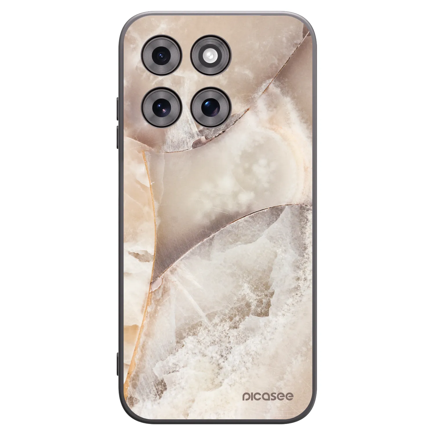 Picasee Motorola Moto G77 Hülle - Schwarzes Silikon - Cream marble