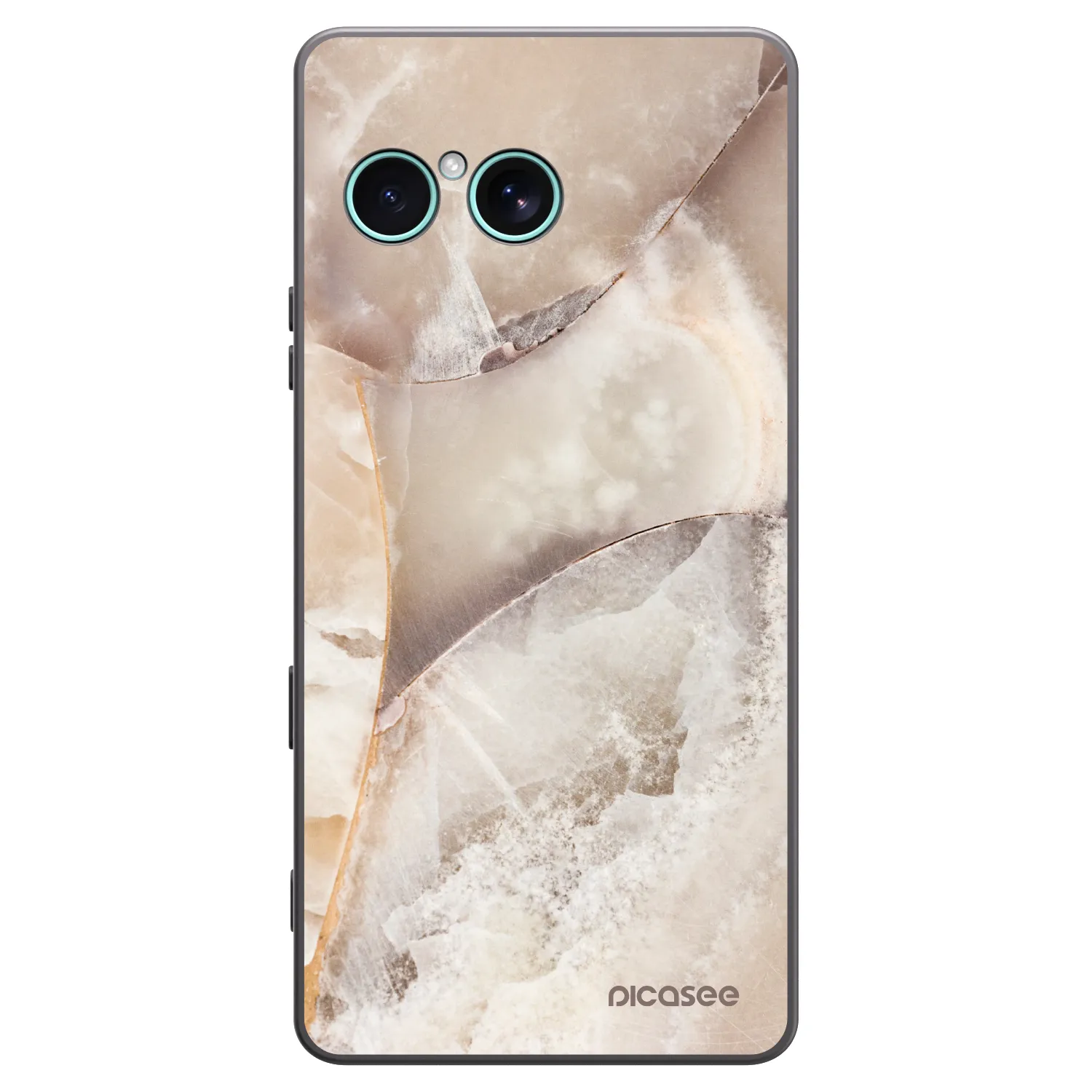 Picasee Sony Xperia 10 VII Hülle - Schwarzes Silikon - Cream marble