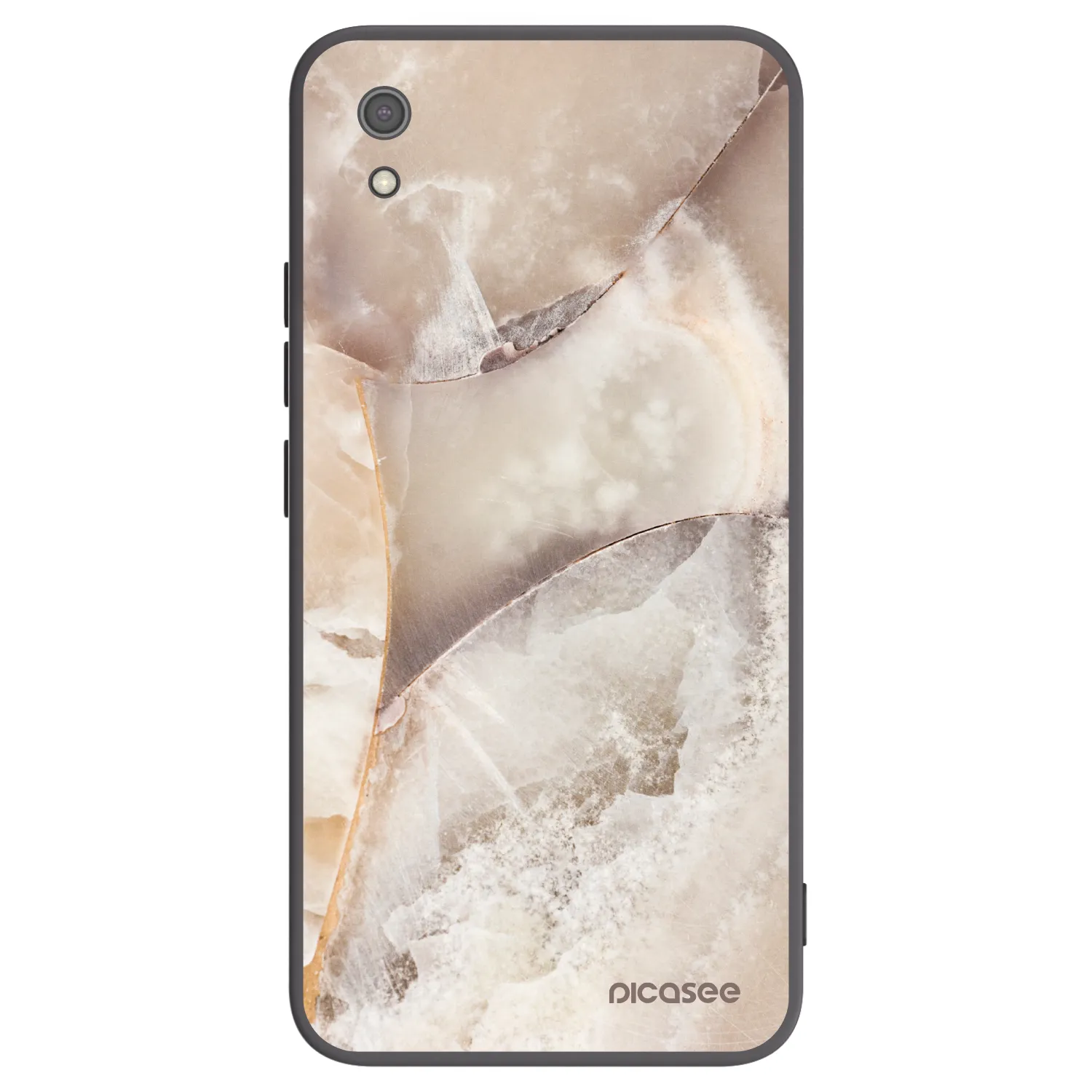 Picasee Xiaomi Redmi 7A Hülle - Schwarzes Silikon - Cream marble
