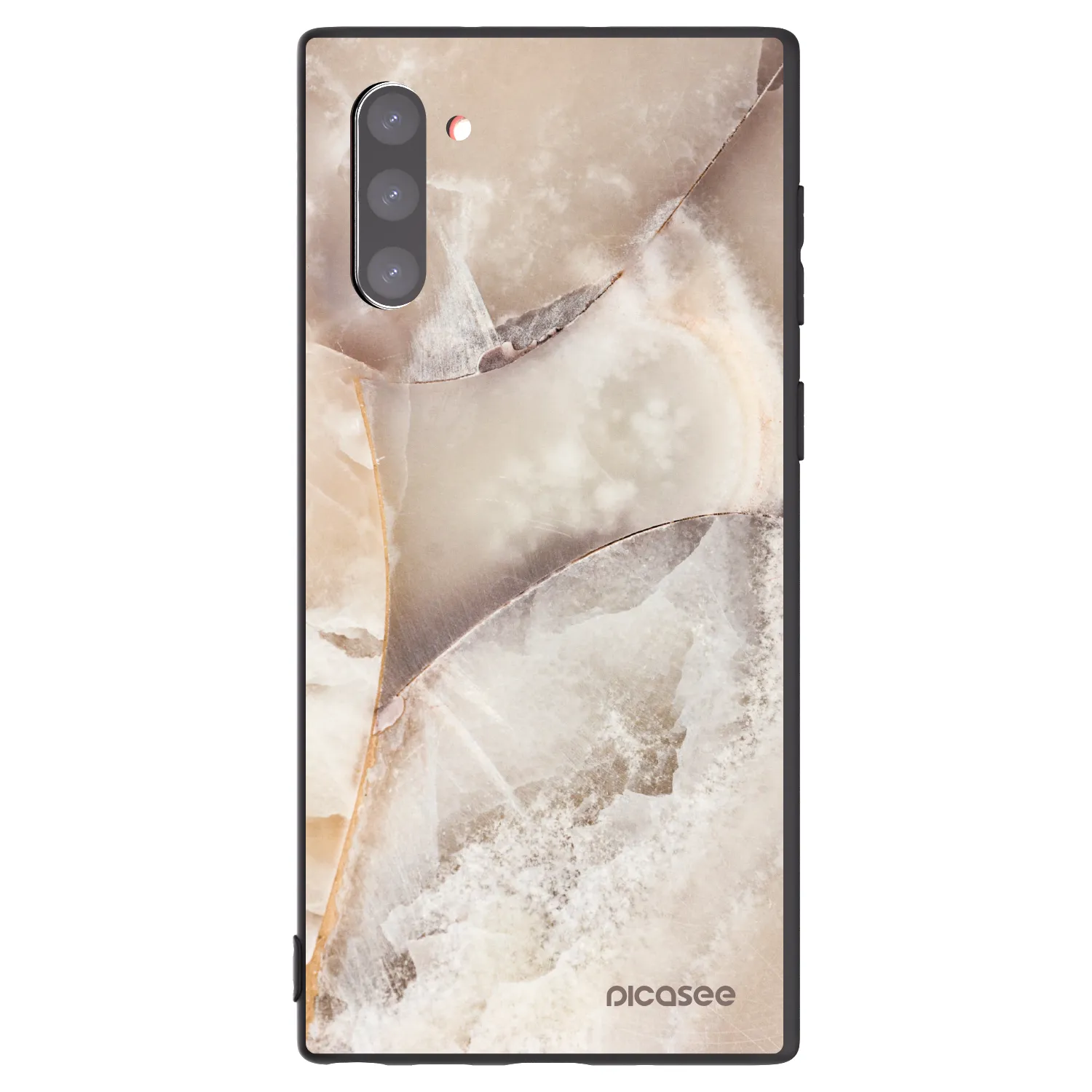 Picasee Samsung Galaxy Note 10 N970F Hülle - Schwarzes Silikon - Cream marble