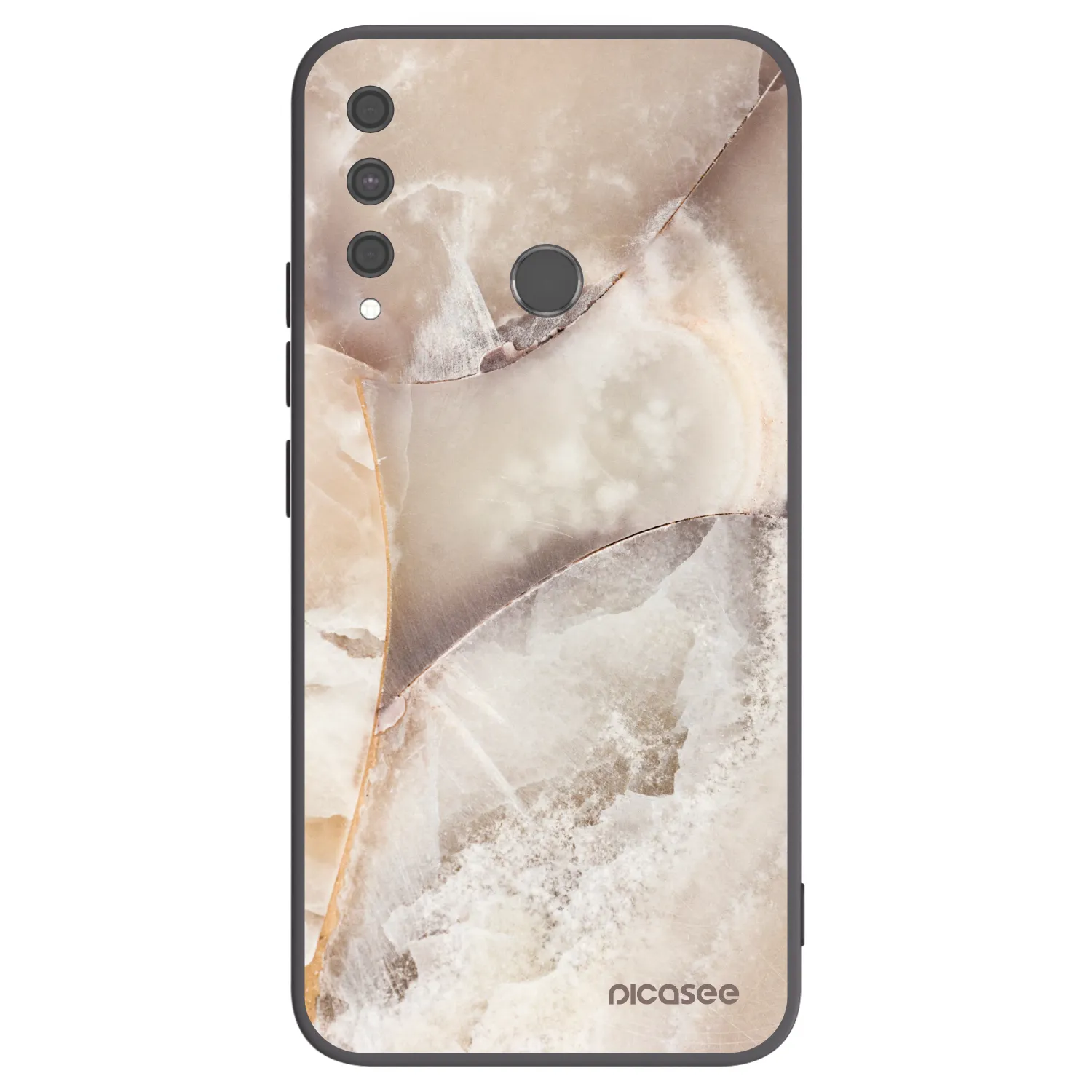 Picasee Huawei P40 Lite E Hülle - Schwarzes Silikon - Cream marble