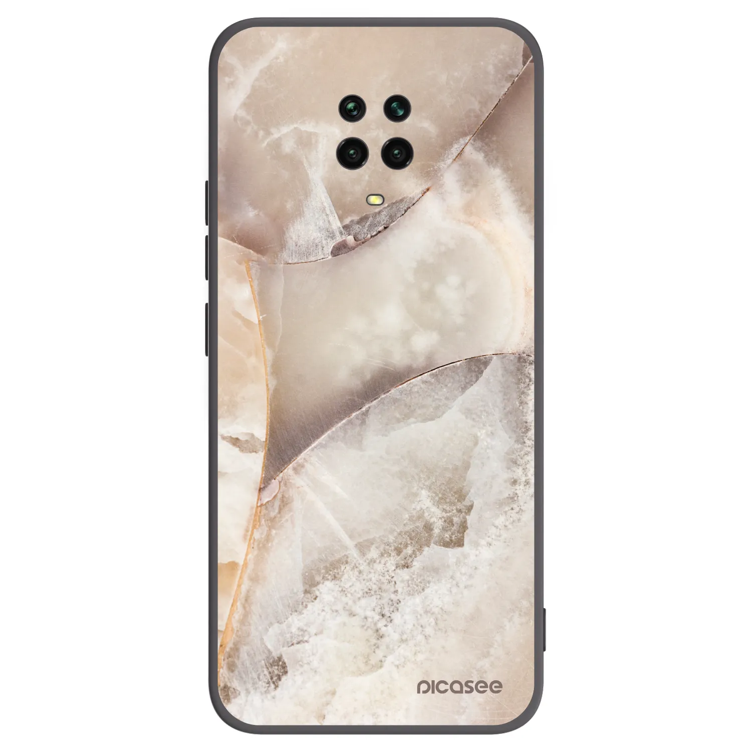 Picasee Xiaomi Redmi Note 9 Pro Hülle - Schwarzes Silikon - Cream marble