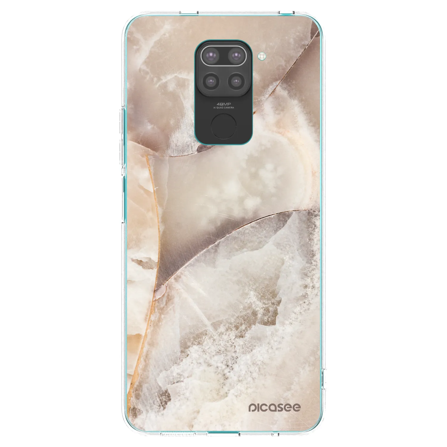 Picasee Xiaomi Redmi Note 9 Hülle - Schwarzes Silikon - Cream marble