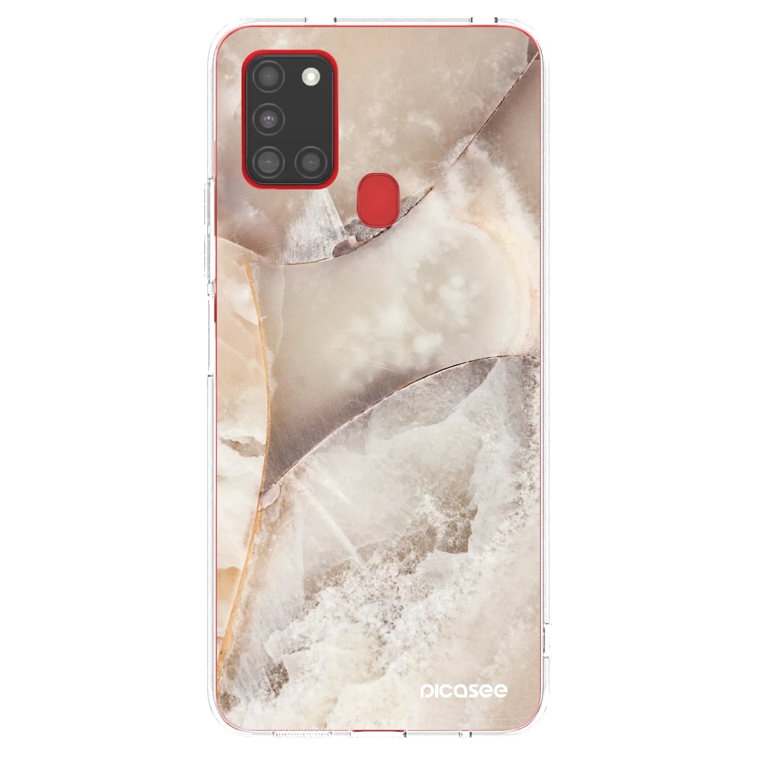 Picasee Samsung Galaxy A21s Hülle - Transparentes Silikon - Cream marble