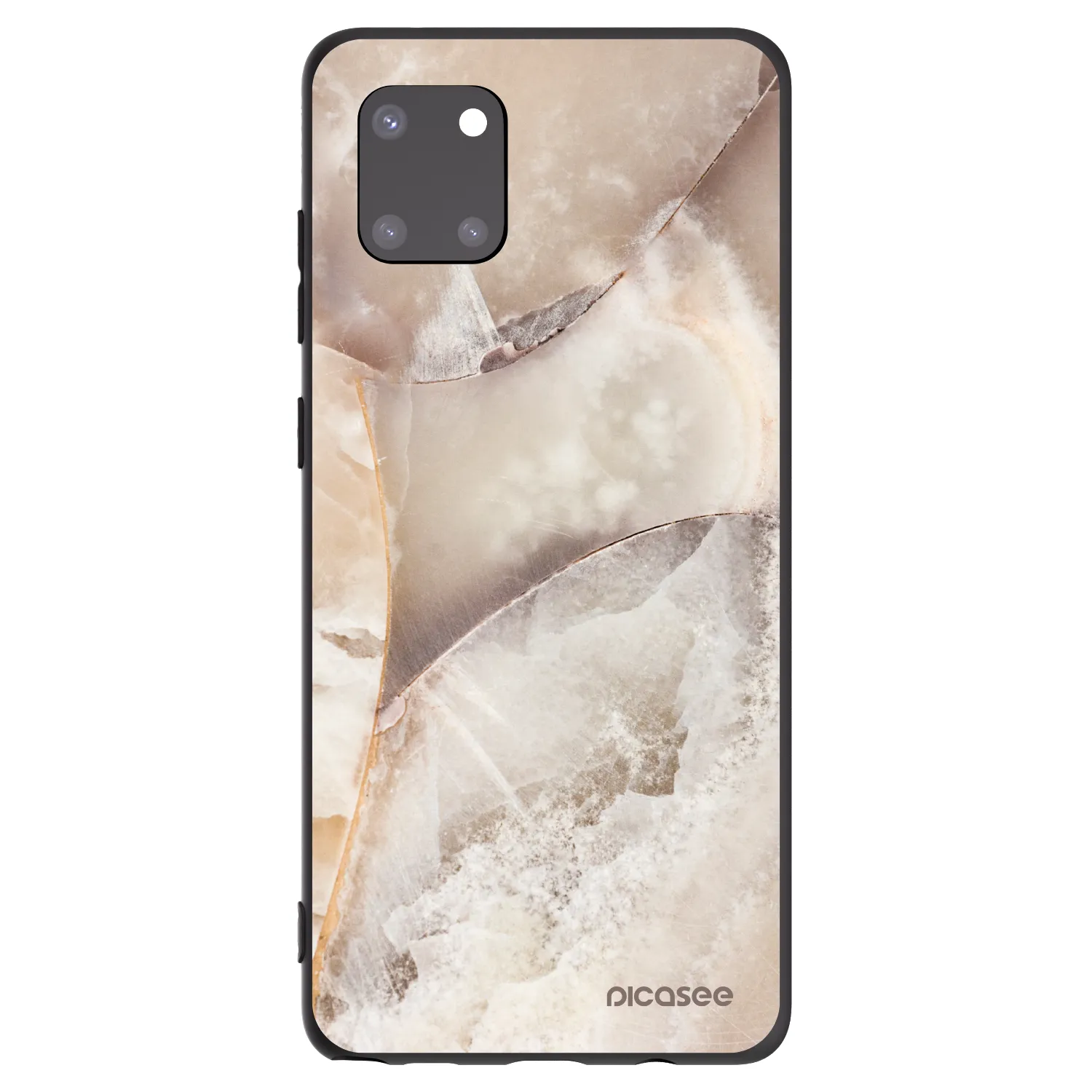 Picasee Samsung Galaxy Note 10 Lite N770F Hülle - Schwarzes Silikon - Cream marble