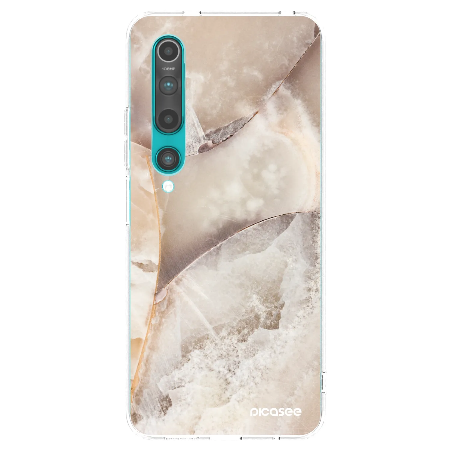 Picasee Xiaomi Mi 10 Hülle - Transparentes Silikon - Cream marble
