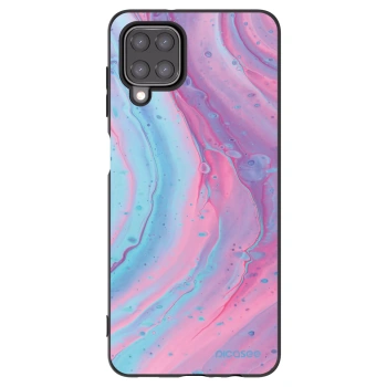 Picasee Samsung Galaxy A12 A125F Hülle - Schwarzes Silikon - Pink liquid