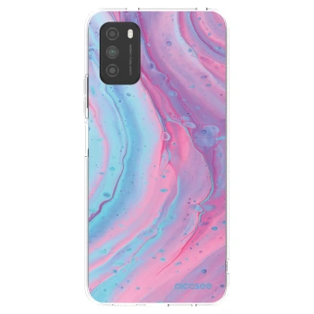 Picasee Xiaomi Poco M3 Hülle - Transparentes Silikon - Pink liquid