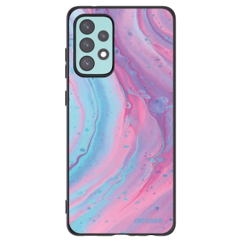 Picasee Samsung Galaxy A72 A725F Hülle - Schwarzes Silikon - Pink liquid
