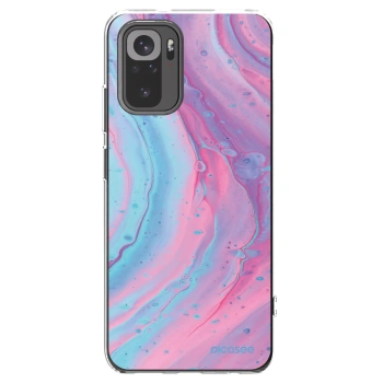 Picasee Xiaomi Redmi Note 10S Hülle - Transparentes Silikon - Pink liquid