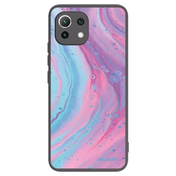 Picasee Xiaomi Mi 11 Lite Hülle - Schwarzes Silikon - Pink liquid