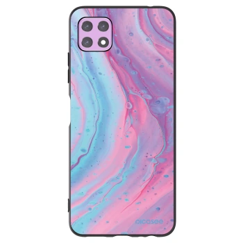 Picasee Samsung Galaxy A22 A226B 5G Hülle - Schwarzes Silikon - Pink liquid