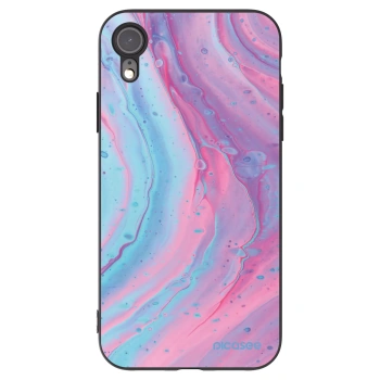 Picasee Apple iPhone XR Hülle - Schwarzes Silikon - Pink liquid