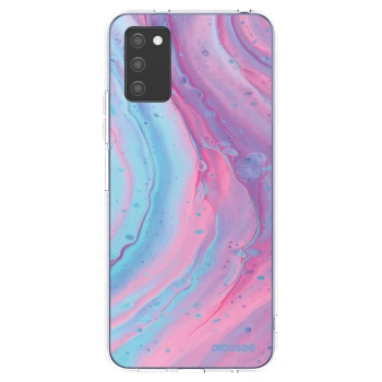 Picasee Samsung Galaxy A02s A025G Hülle - Transparentes Silikon - Pink liquid