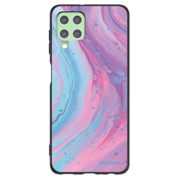Picasee Samsung Galaxy A22 A225F 4G Hülle - Schwarzes Silikon - Pink liquid