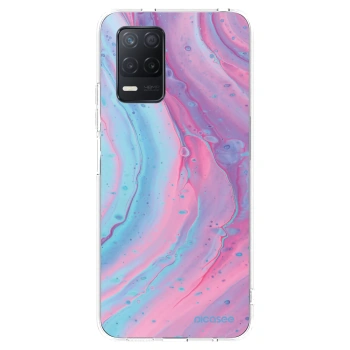 Picasee Realme 8 5G Hülle - Transparentes Silikon - Pink liquid