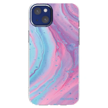 Picasee Apple iPhone 14 Plus Hülle - Transparentes Silikon - Pink liquid
