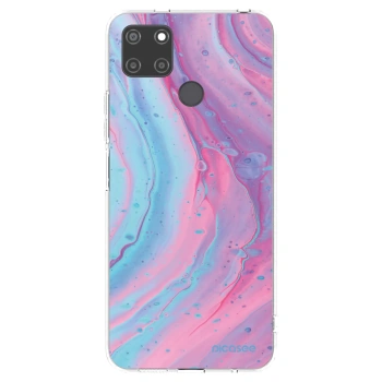 Picasee Realme C21Y Hülle - Transparentes Silikon - Pink liquid
