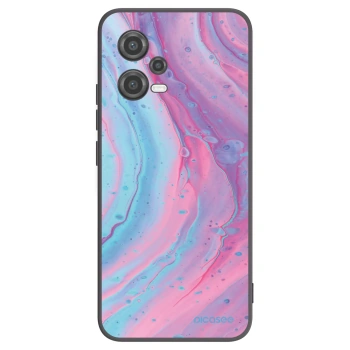 Picasee Xiaomi Poco X5 Hülle - Schwarzes Silikon - Pink liquid