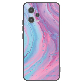 Picasee Xiaomi Redmi Note 12 5G Hülle - Schwarzes Silikon - Pink liquid
