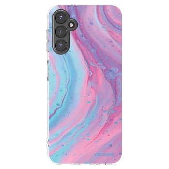 Picasee Samsung Galaxy A14 5G A146P Hülle - Transparentes Silikon - Pink liquid