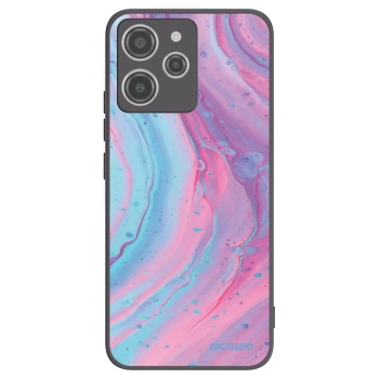 Picasee Xiaomi Redmi 12 4G Hülle - Schwarzes Silikon - Pink liquid