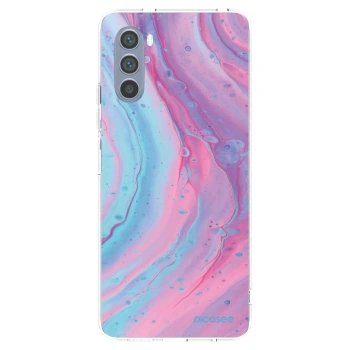 Picasee Motorola Moto G62 Hülle - Transparentes Silikon - Pink liquid