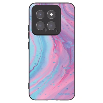 Picasee Xiaomi 14 Hülle - Schwarzes Silikon - Pink liquid
