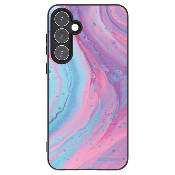 Picasee Samsung Galaxy A55 5G A556B Hülle - Schwarzes Silikon - Pink liquid