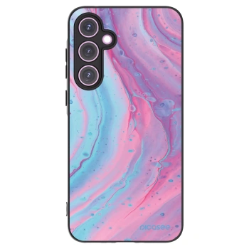 Picasee Samsung Galaxy A35 5G A356B Hülle - Schwarzes Silikon - Pink liquid