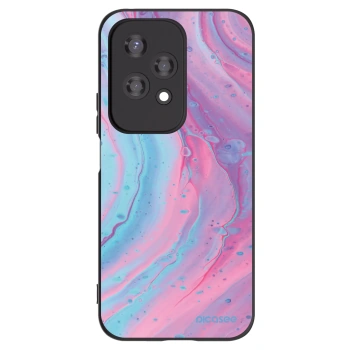 Picasee Honor 200 Lite Hülle - Schwarzes Silikon - Pink liquid