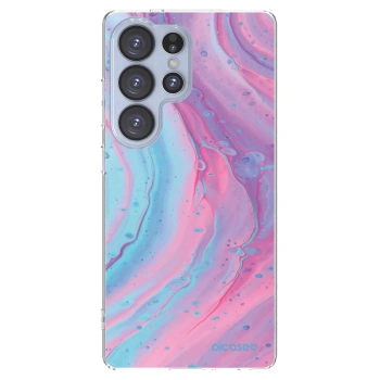 Picasee Samsung Galaxy S25 Ultra 5G Hülle - Transparentes Silikon - Pink liquid