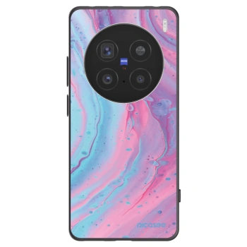 Picasee Vivo X200 Pro Hülle - Schwarzes Silikon - Pink liquid