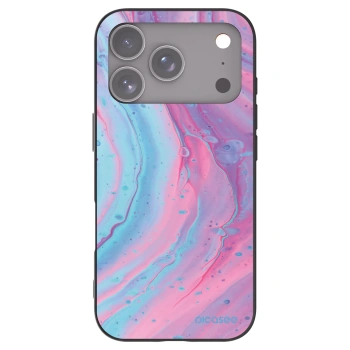 Picasee Apple iPhone 17 Pro Hülle - Schwarzes Silikon - Pink liquid