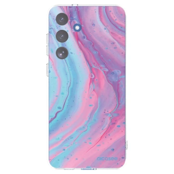 Picasee Samsung Galaxy S25 FE 5G Hülle - Transparentes Silikon - Pink liquid