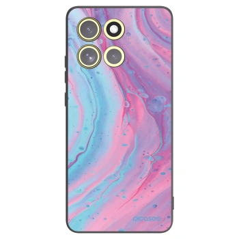 Picasee Motorola Moto G86 Power 5G Hülle - Schwarzes Silikon - Pink liquid