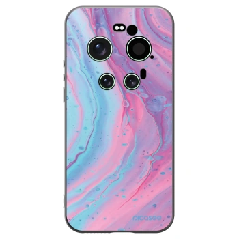 Picasee Xiaomi 17 Ultra Hülle - Schwarzes Silikon - Pink liquid