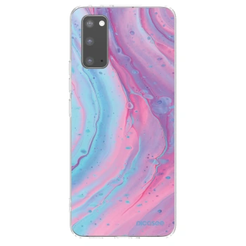 Picasee Samsung Galaxy S20 G980F Hülle - Transparentes Silikon - Pink liquid