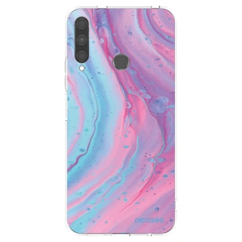 Picasee Huawei P40 Lite E Hülle - Transparentes Silikon - Pink liquid