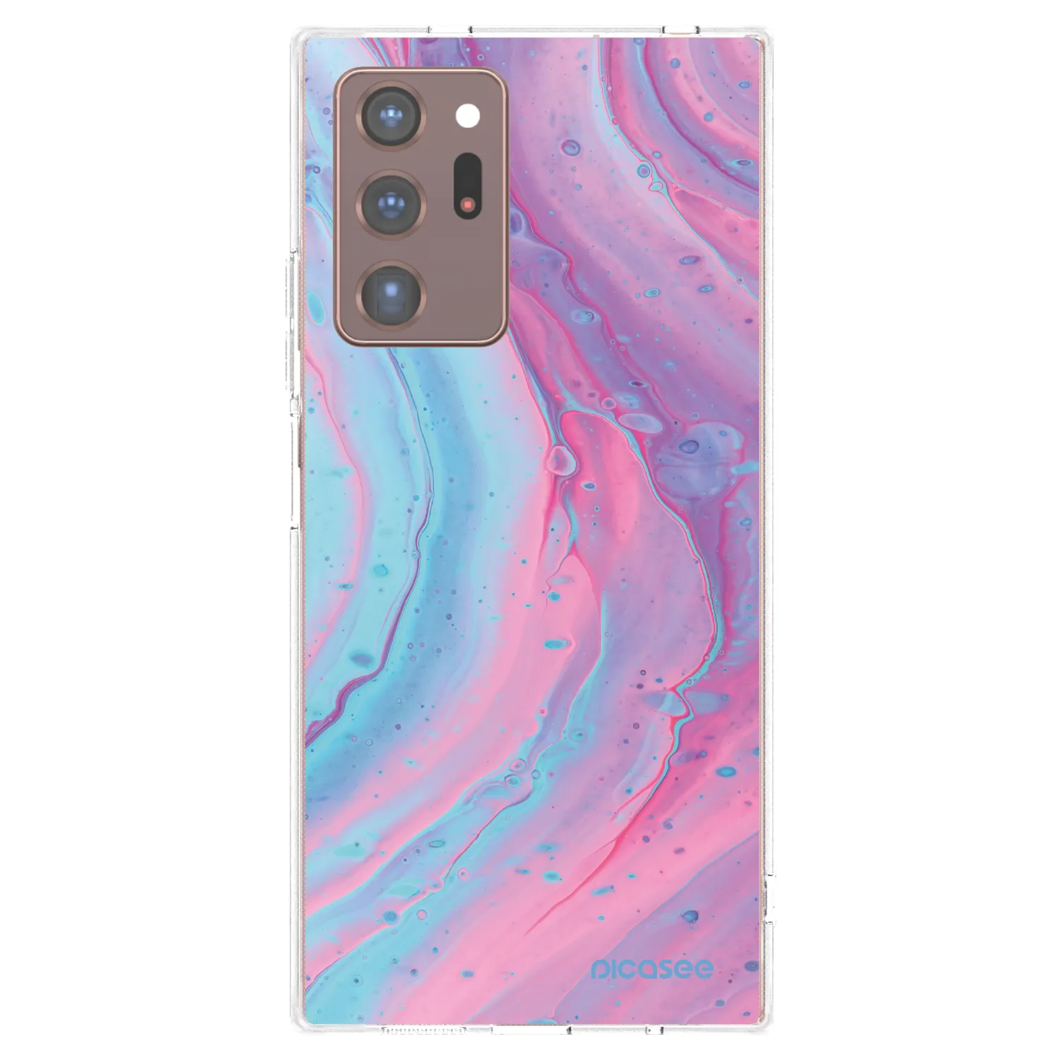 Picasee Samsung Galaxy Note 20 Ultra Hülle - Transparentes Silikon - Pink liquid