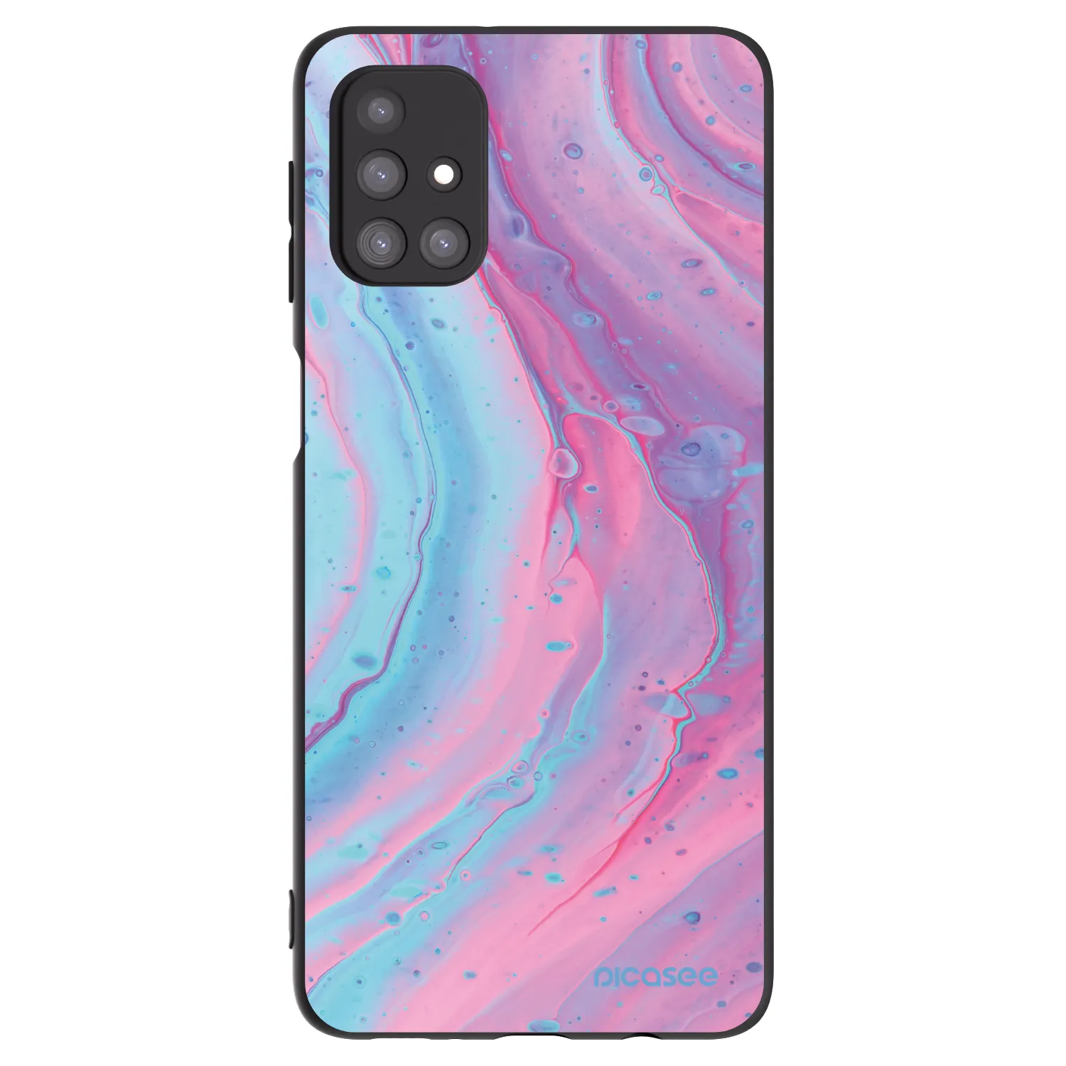 Picasee Samsung Galaxy M31s Hülle - Schwarzes Silikon - Pink liquid
