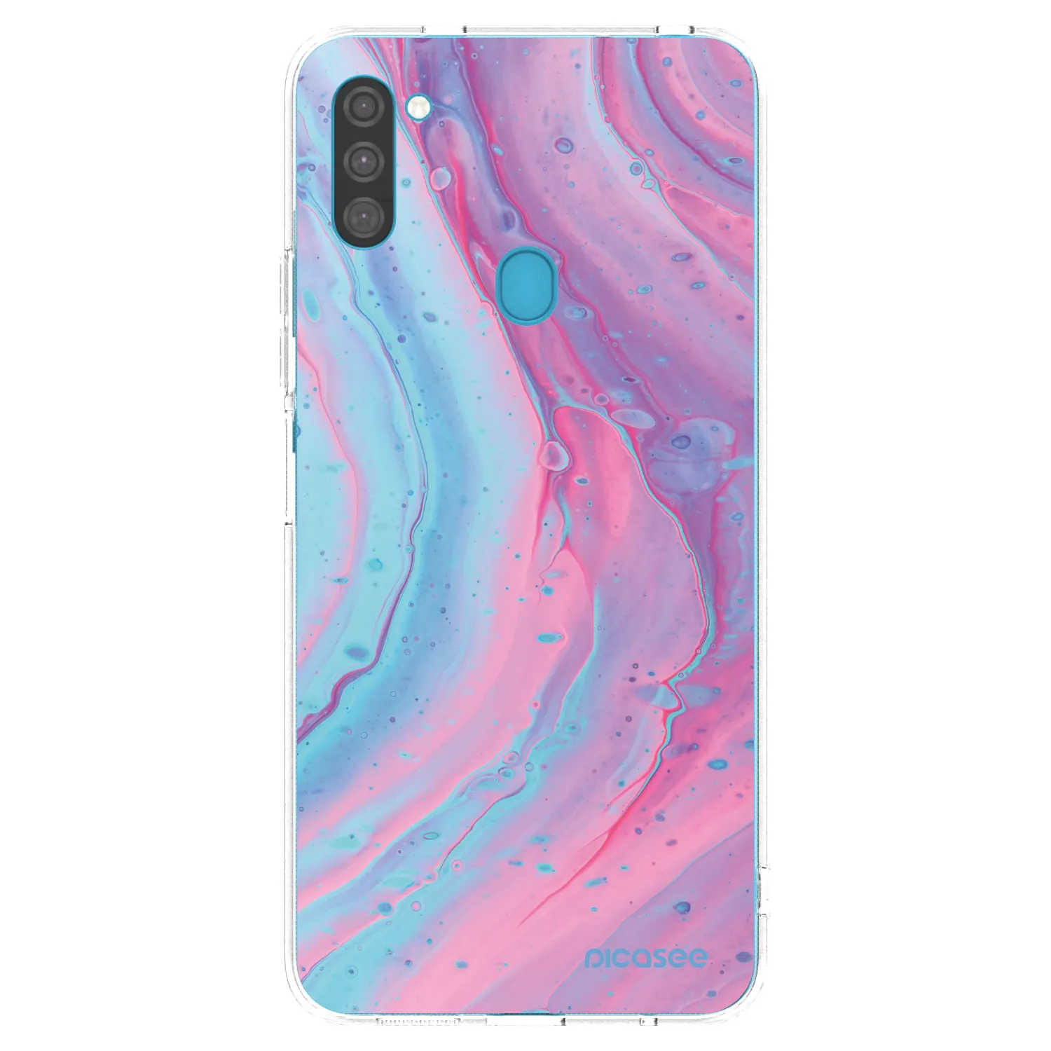 Picasee Samsung Galaxy M11 Hülle - Transparentes Silikon - Pink liquid