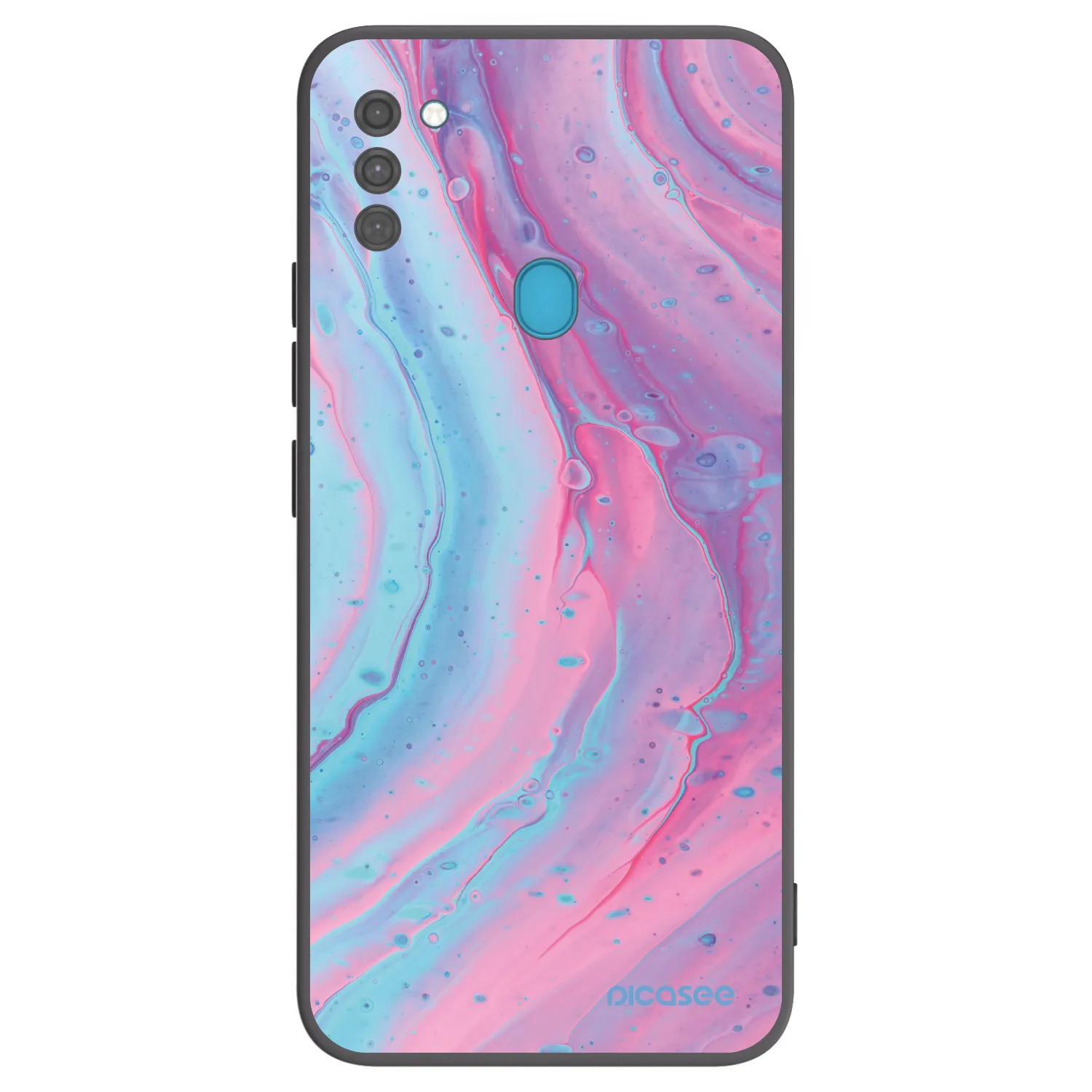 Picasee Samsung Galaxy M11 Hülle - Schwarzes Silikon - Pink liquid