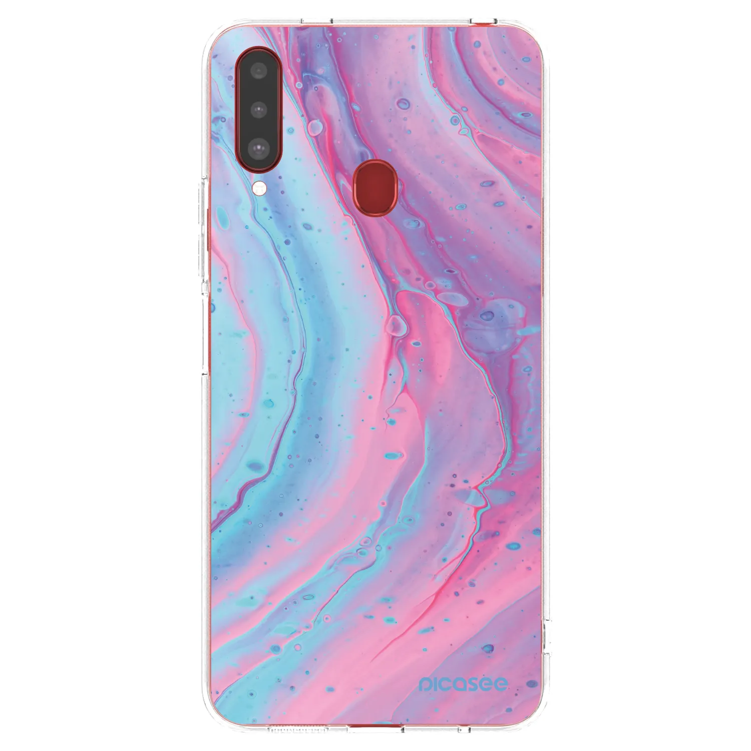 Picasee Samsung Galaxy A20s Hülle - Transparentes Silikon - Pink liquid