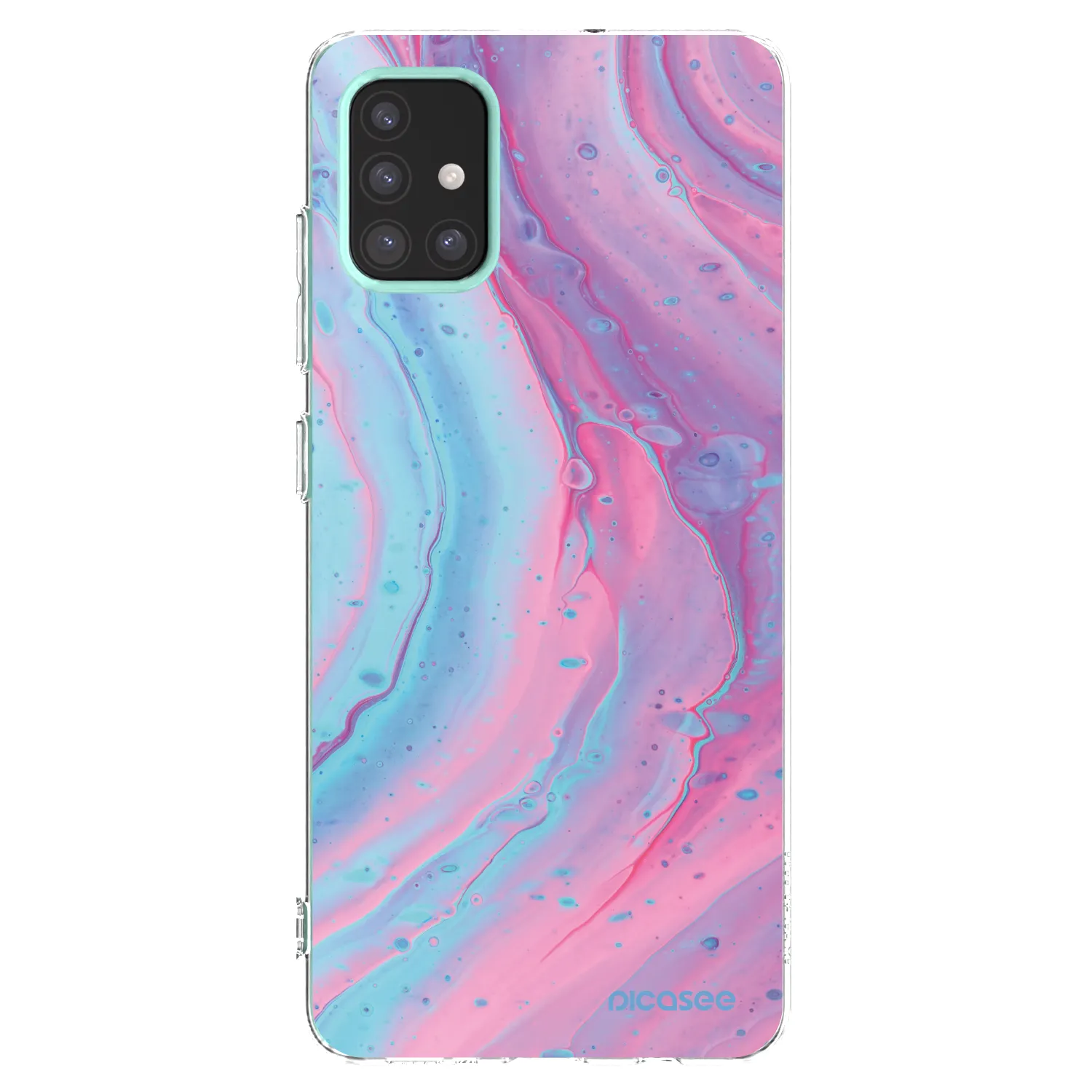 Picasee Samsung Galaxy M31s Hülle - Transparentes Silikon - Pink liquid