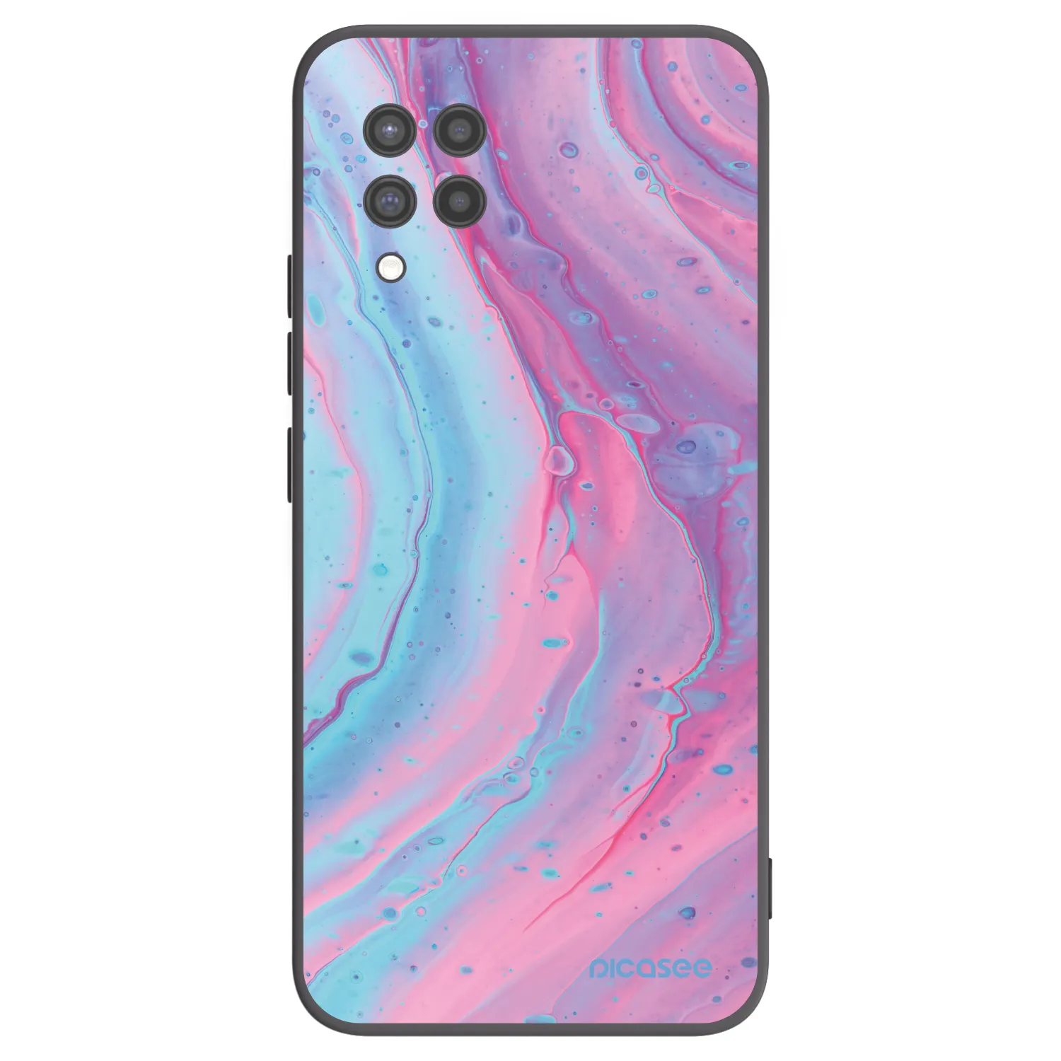 Picasee Samsung Galaxy A42 A426B Hülle - Schwarzes Silikon - Pink liquid