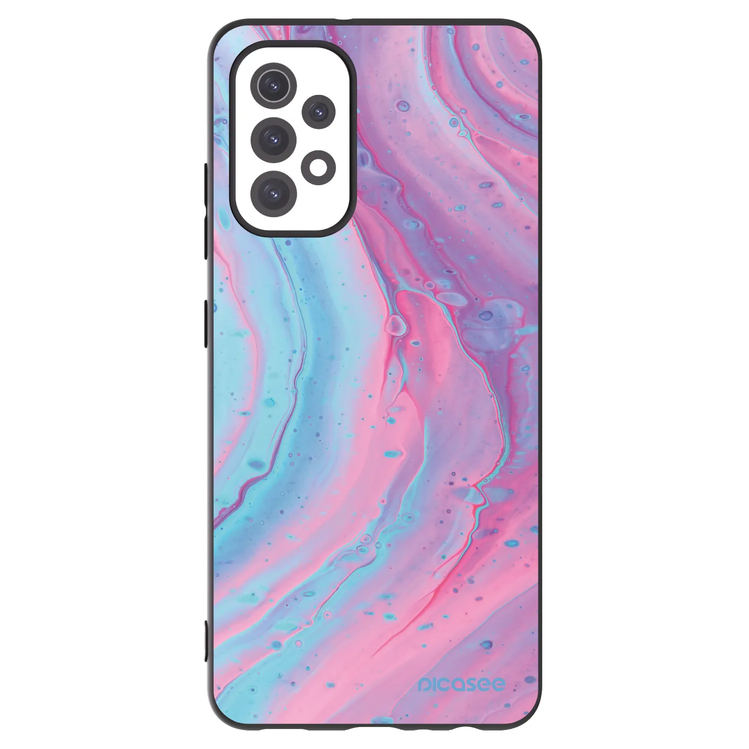 Picasee Samsung Galaxy A32 5G A326B Hülle - Schwarzes Silikon - Pink liquid