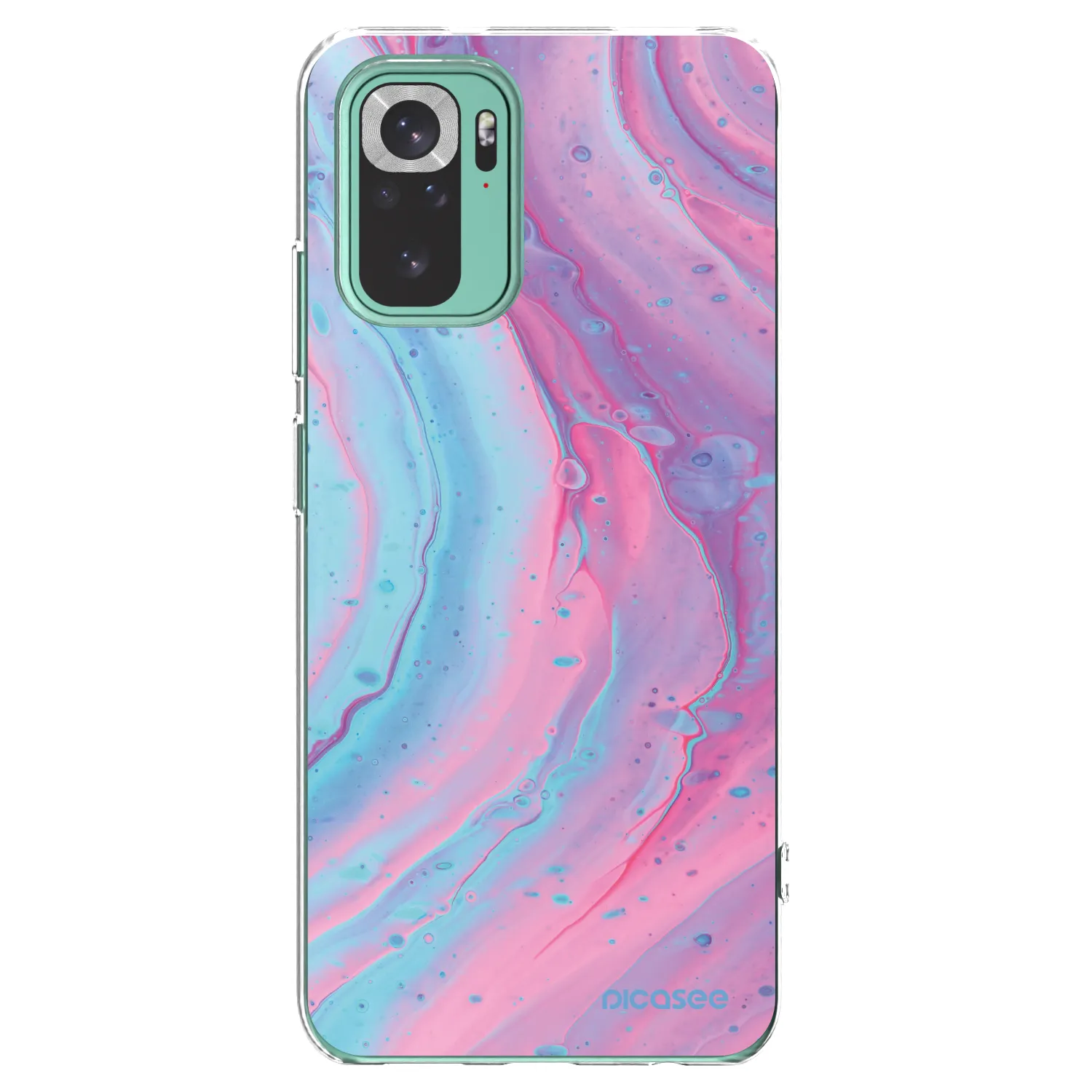 Picasee Xiaomi Redmi Note 10 Pro Hülle - Transparentes Silikon - Pink liquid