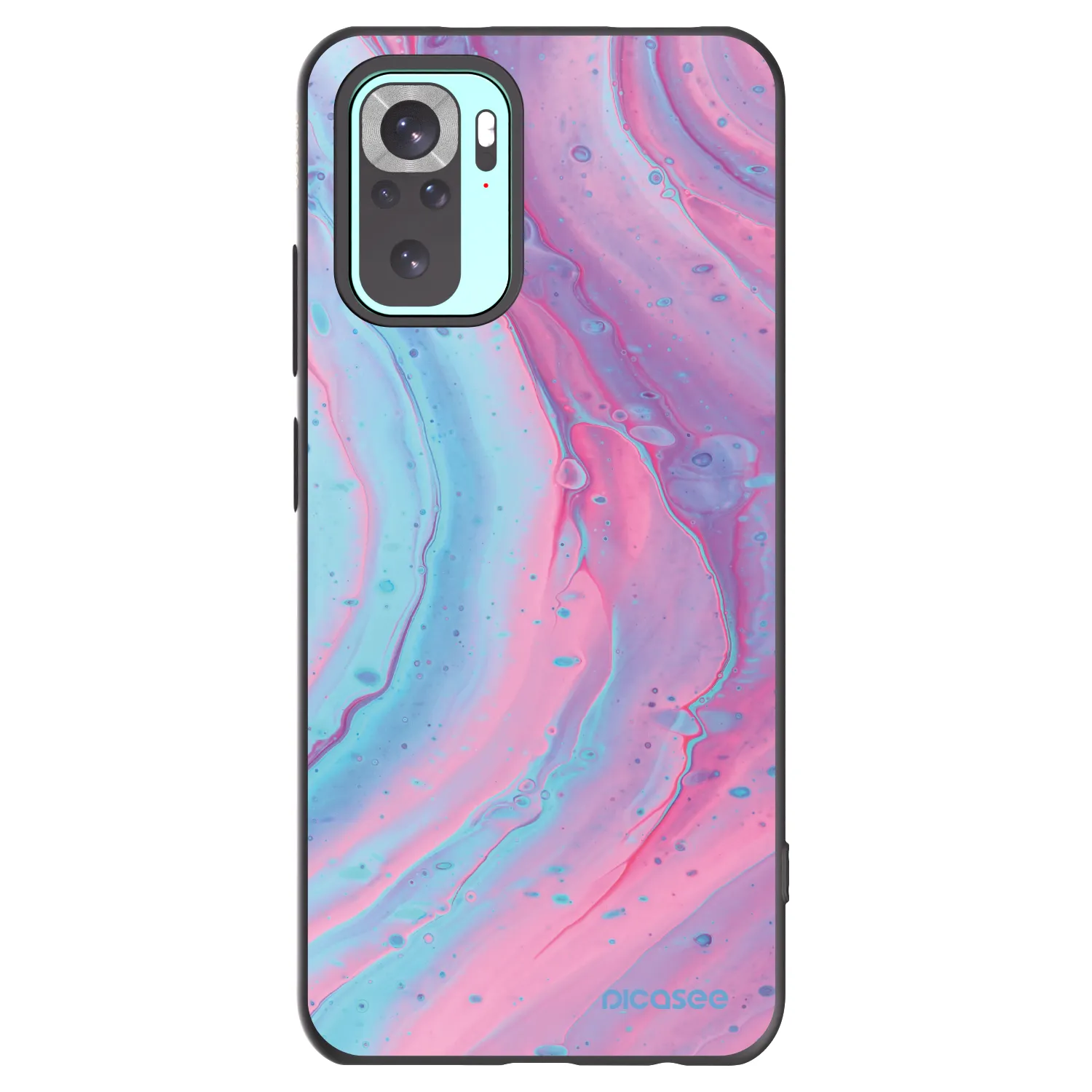 Picasee Xiaomi Redmi Note 10 Pro Hülle - Schwarzes Silikon - Pink liquid
